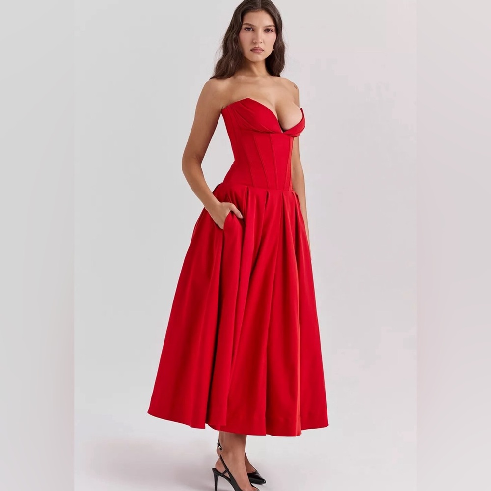 House of CB Lady Corset Midi Dress